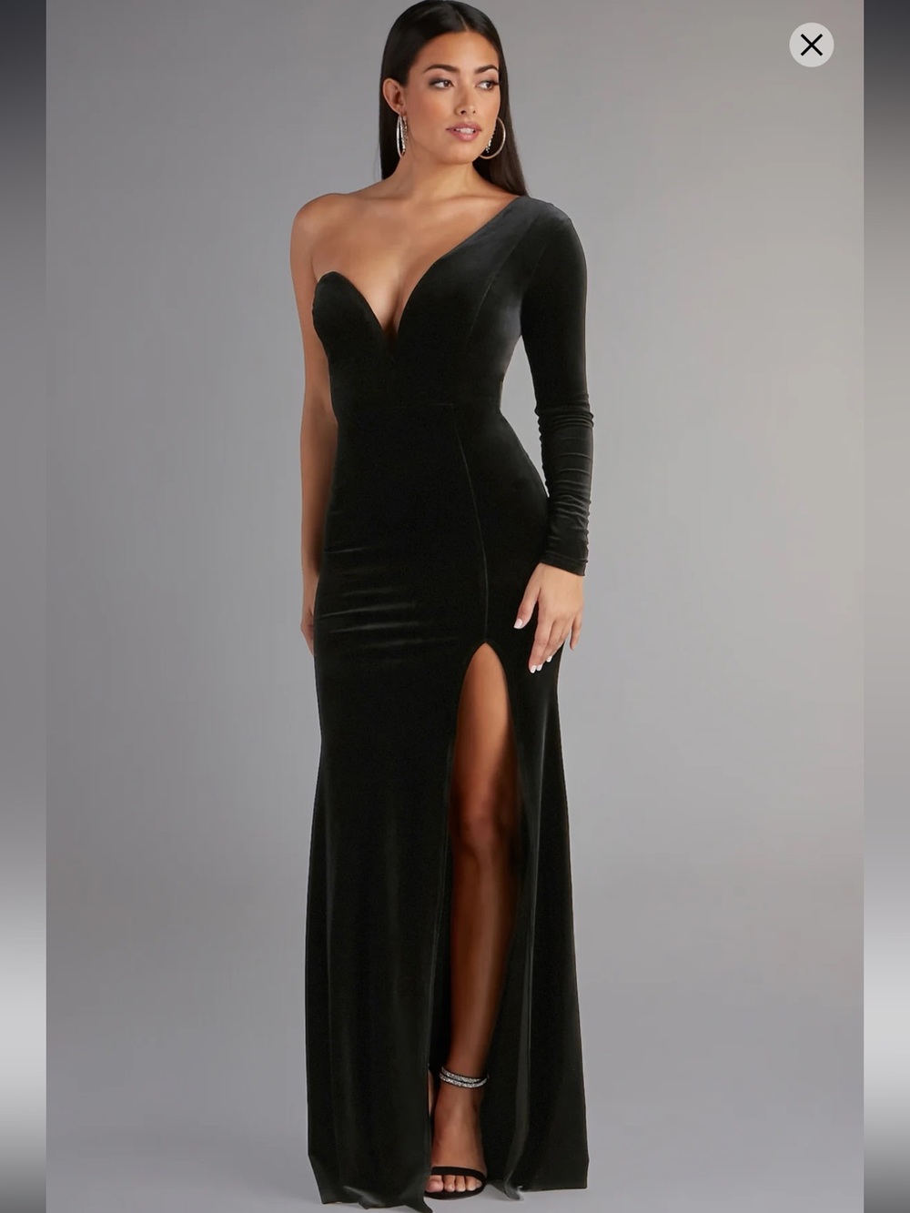 Cheyenne Formal One-Shoulder Velvet Dress